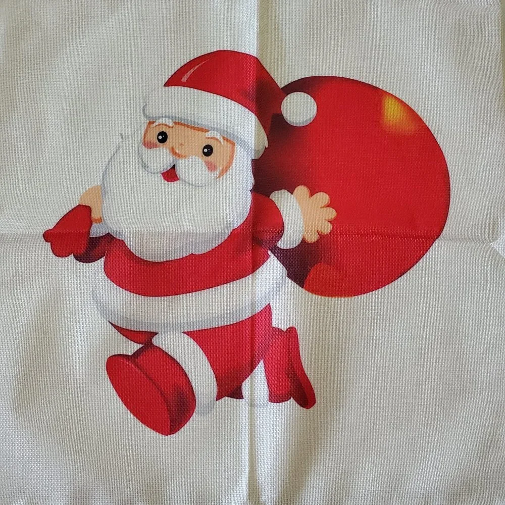 Santa Clause Holiday Throw Pillow Case 18 x18 NEW